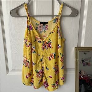 Blossom Spaghetti Strap Yellow Floral Shirt Spring Summer